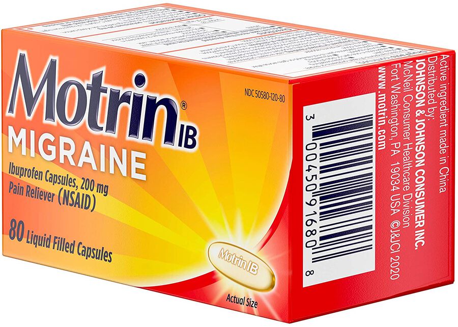 Motrin IB Migraine Liquid Filled Caps, 200 mg, 80 ct